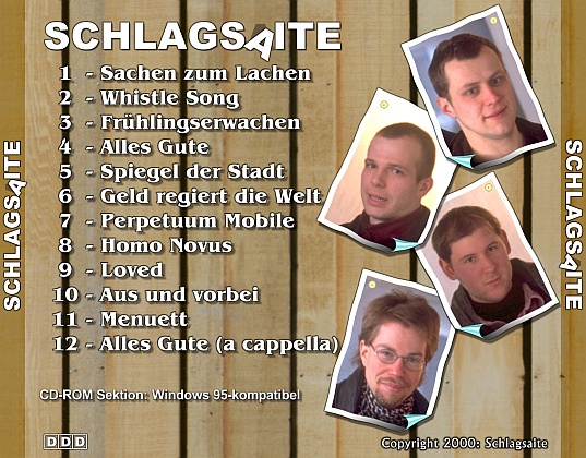 Schlagsaite CD Cover, back